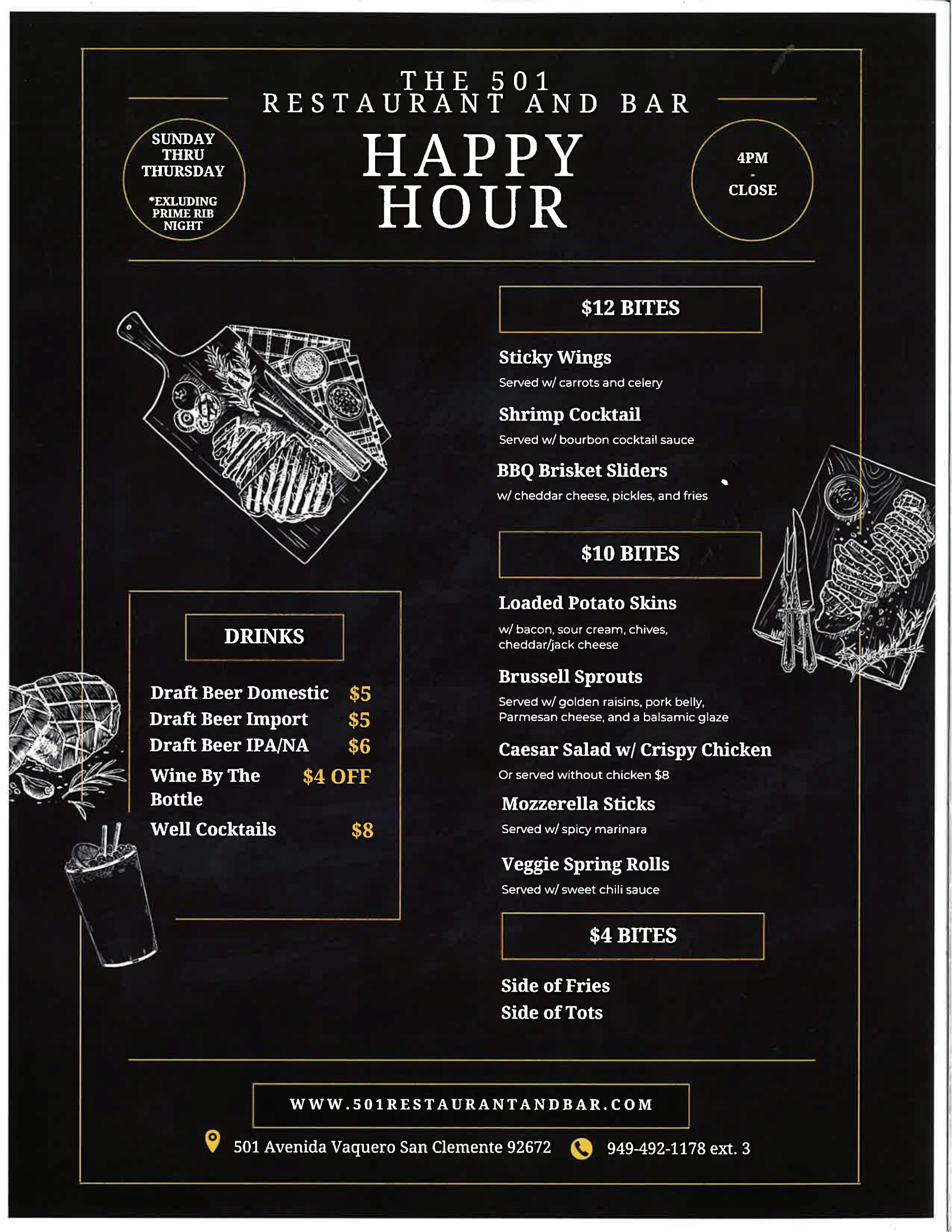 The 501 Restaurant_Happy Hour Menu